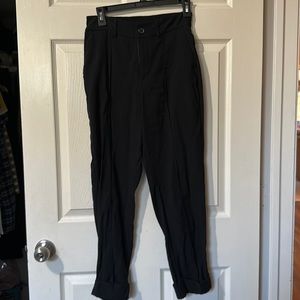 Cuffed black work pants
